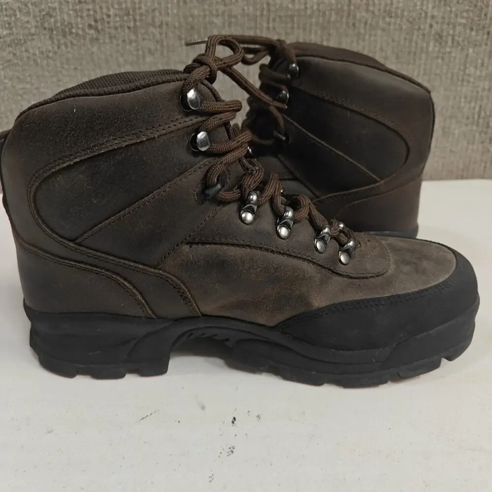 Wolverine Men's Size 8.5 Brown Leather Safety Work Hunting Boots Mid-Calf